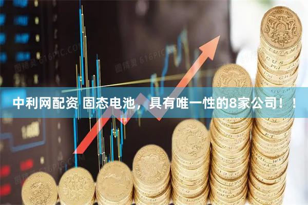 中利网配资 固态电池，具有唯一性的8家公司！！