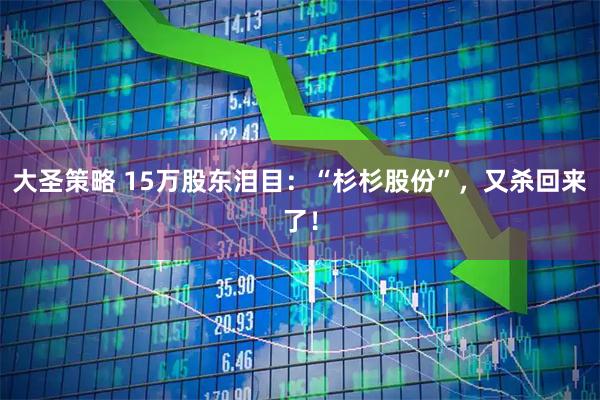大圣策略 15万股东泪目：“杉杉股份”，又杀回来了！