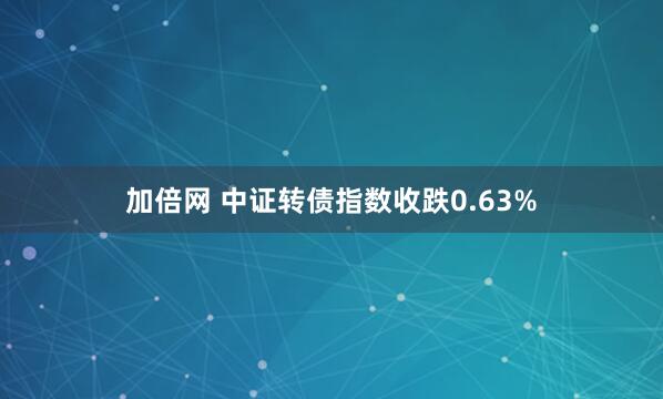 加倍网 中证转债指数收跌0.63%